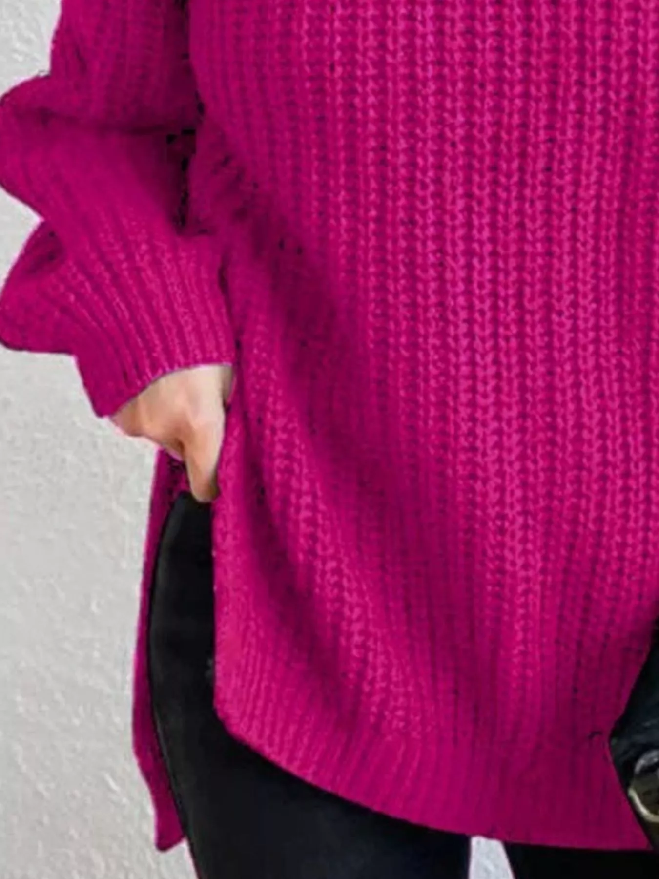 Full Size Turtleneck Long Sleeve Sweater Plus Size - Image 33