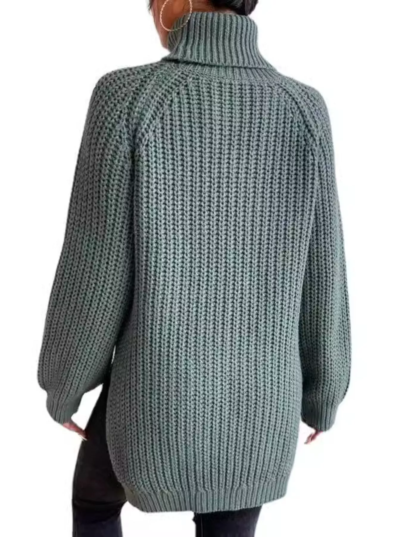 Full Size Turtleneck Long Sleeve Sweater Plus Size - Image 6