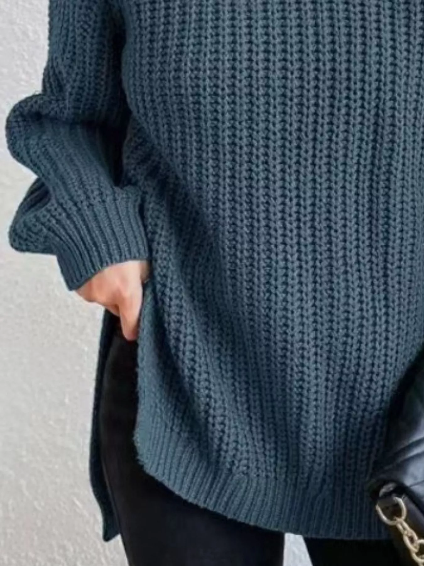 Full Size Turtleneck Long Sleeve Sweater Plus Size - Image 9