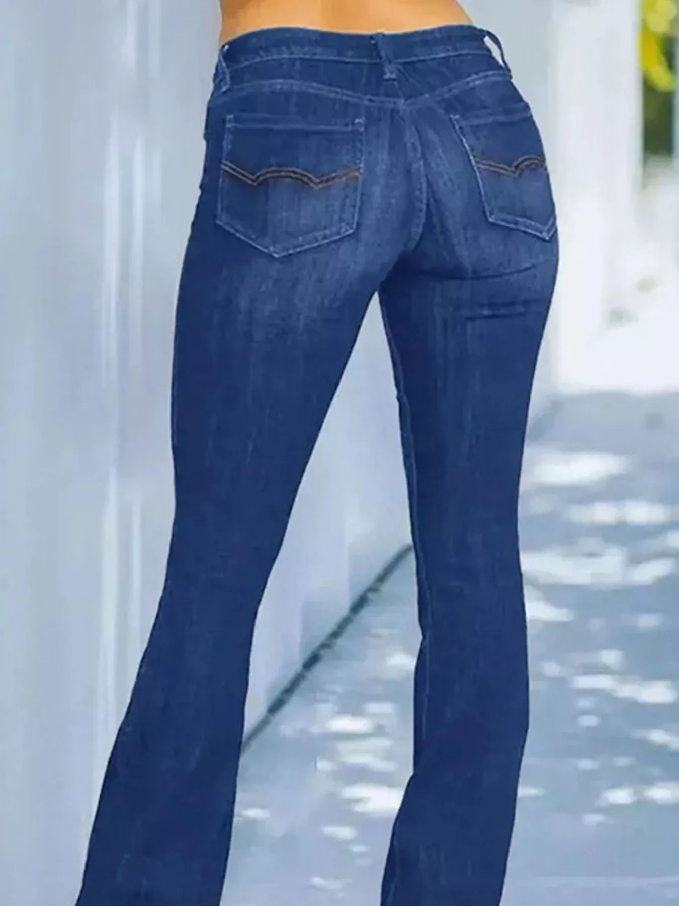 Full Size Wash Flare Jeans with Pockets Plus Size - Image 10