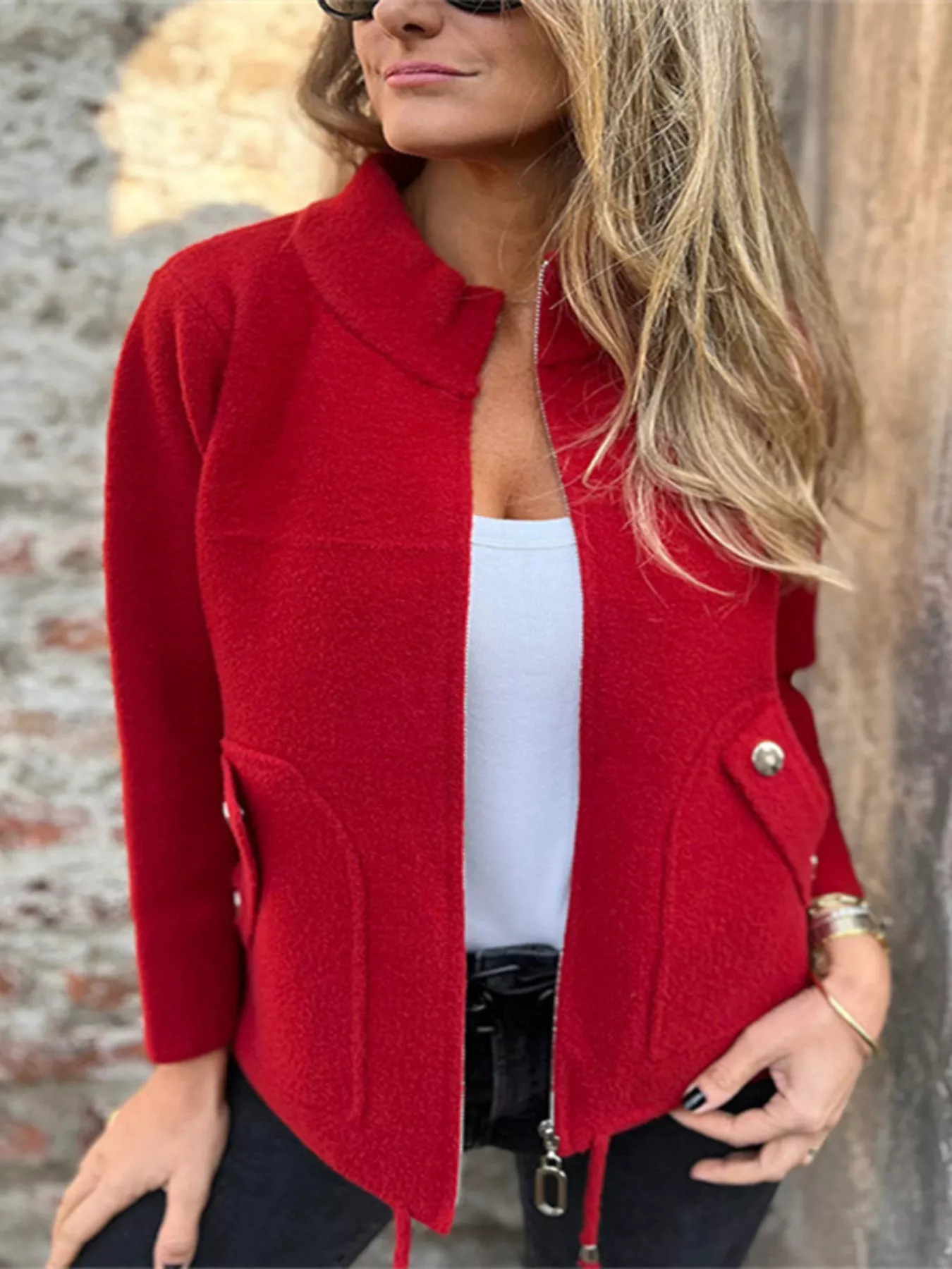 Full Size Zip-Up Long Sleeve Outerwear Plus Size - Image 22