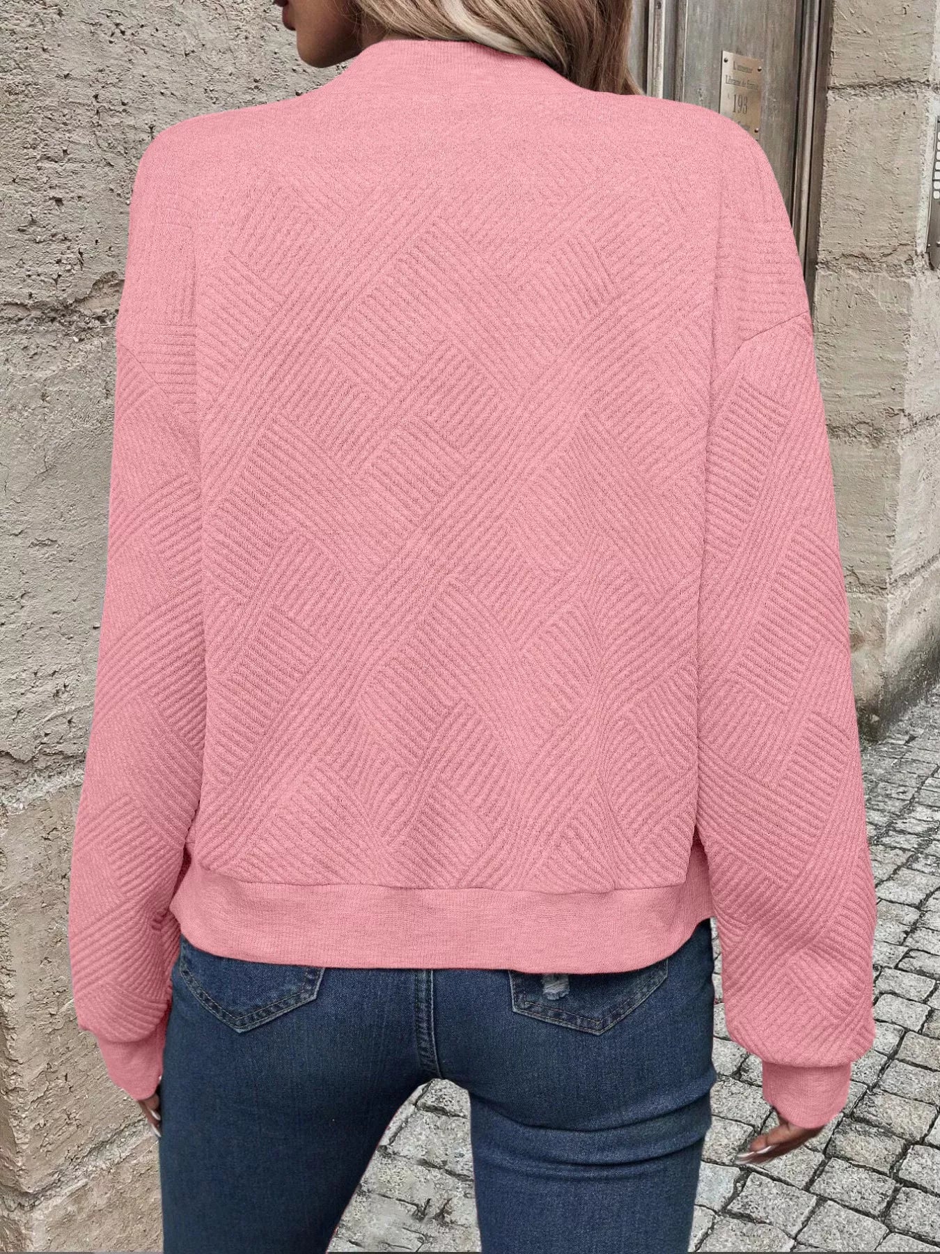 Full Size Zip Up Long Sleeve Textured Jacket Plus Size - Image 26