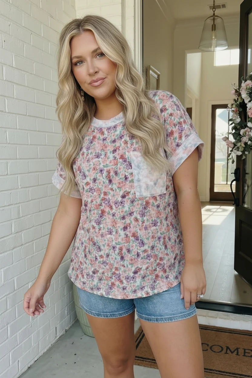 Garden Crush Floral Pocket Tee - Image 10