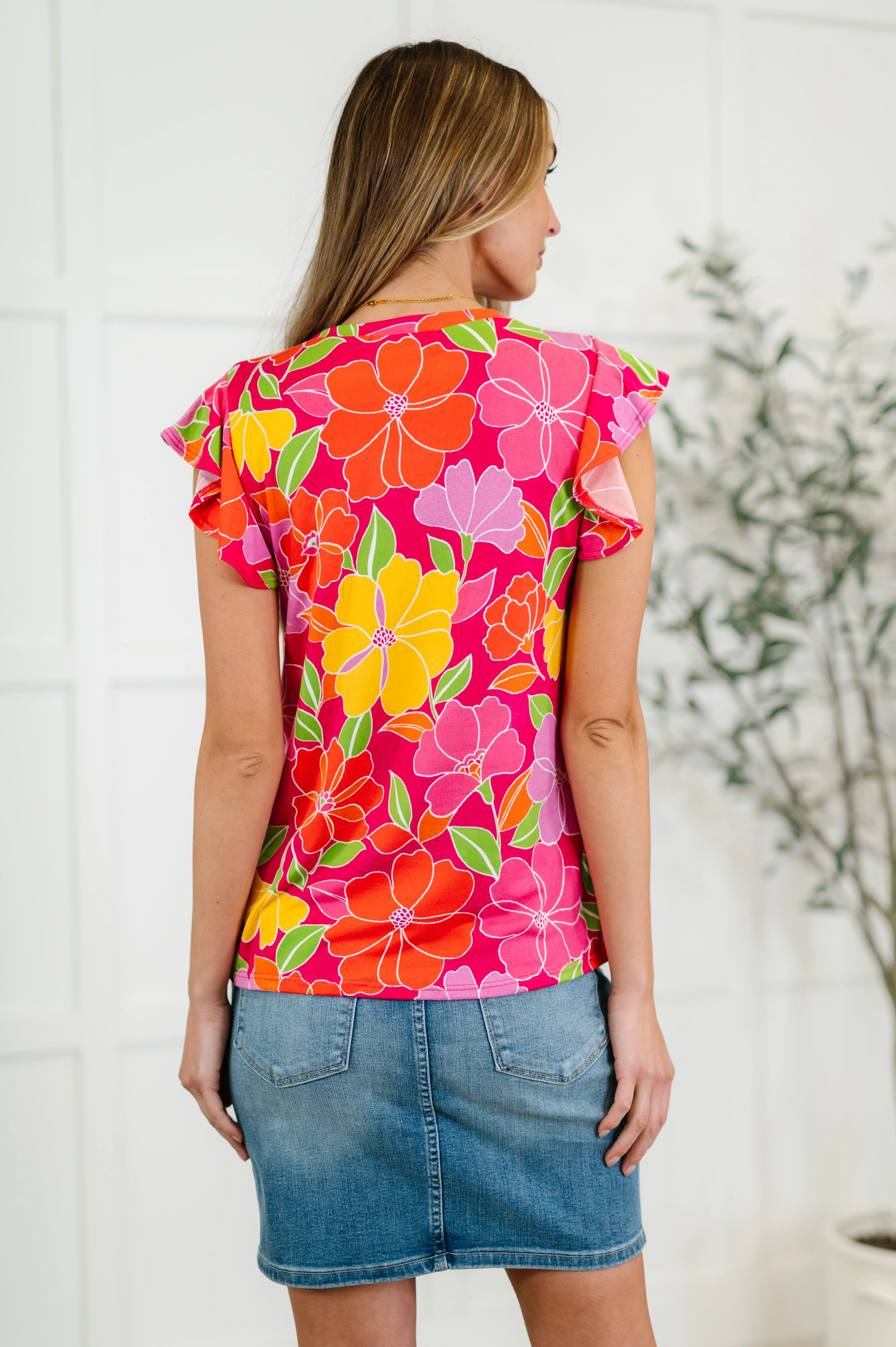 Garden Giggles Flutter Sleeve Top - Image 4