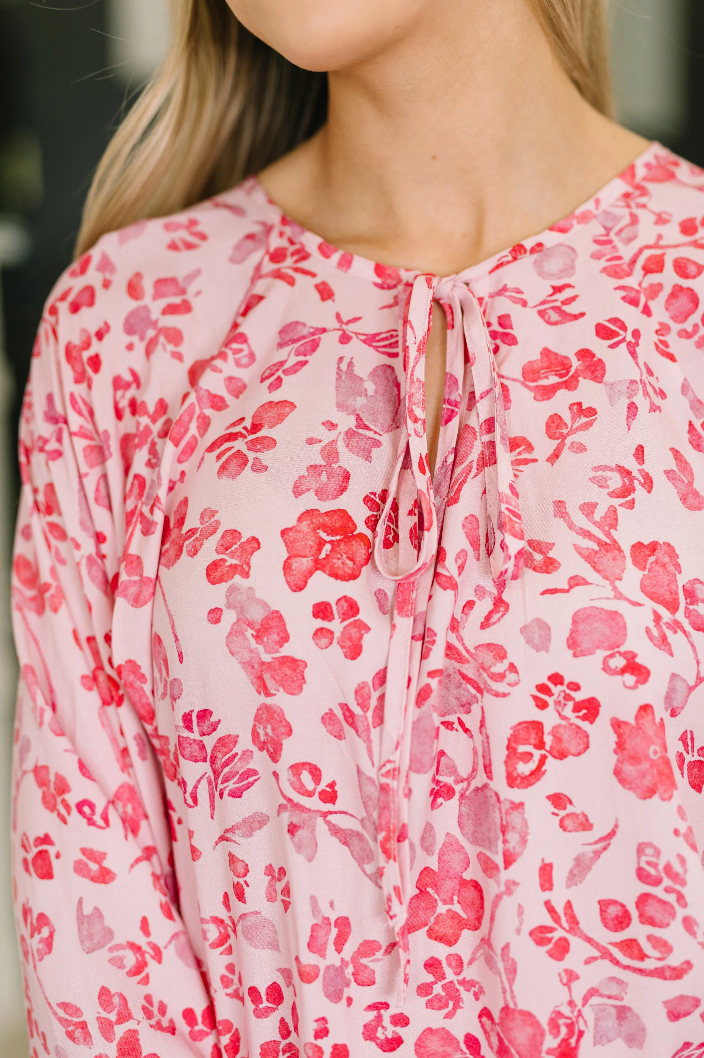 Garden Kiss V-Neck Puff Sleeve Blouse - Image 2