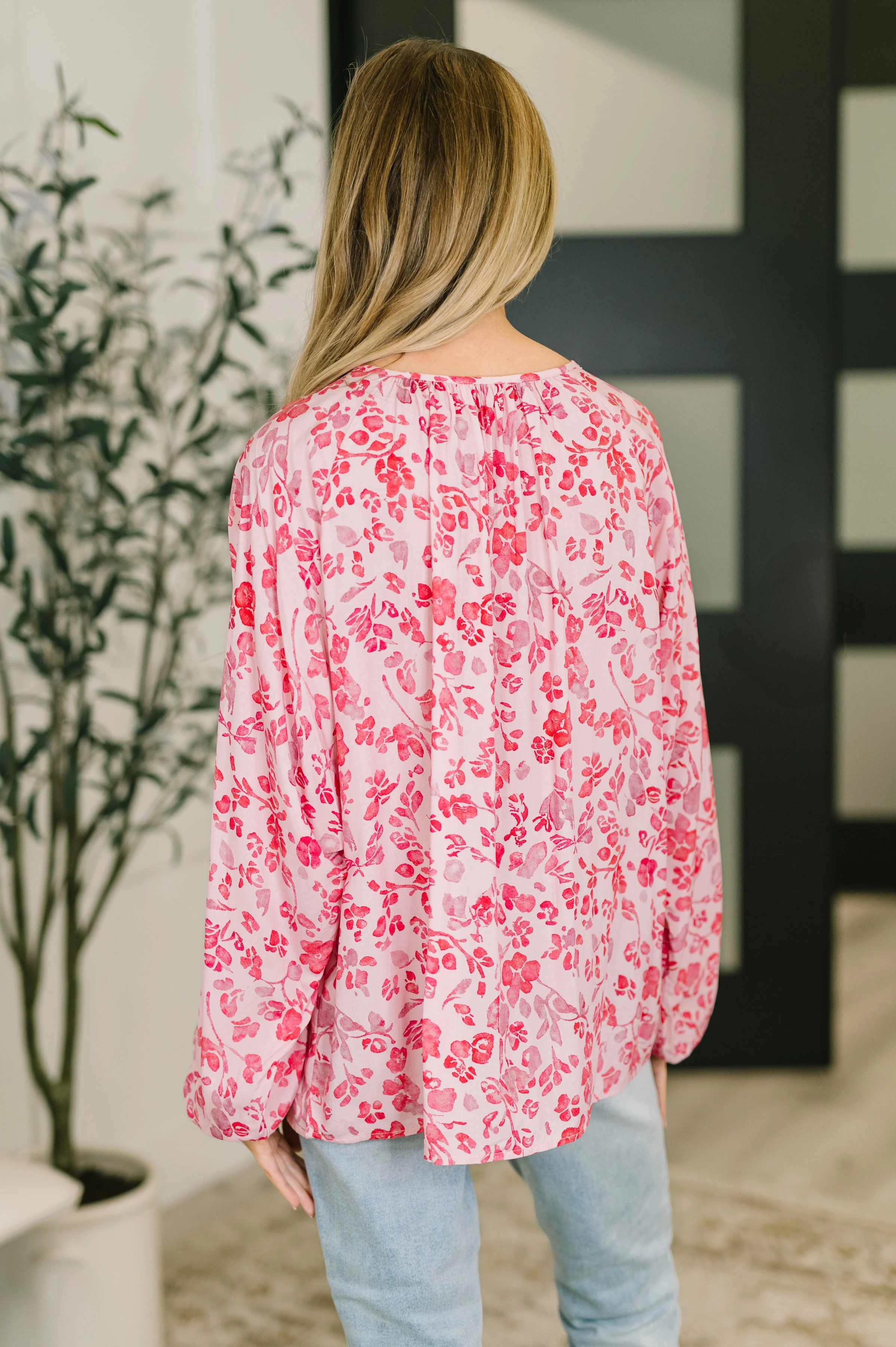 Garden Kiss V-Neck Puff Sleeve Blouse - Image 5