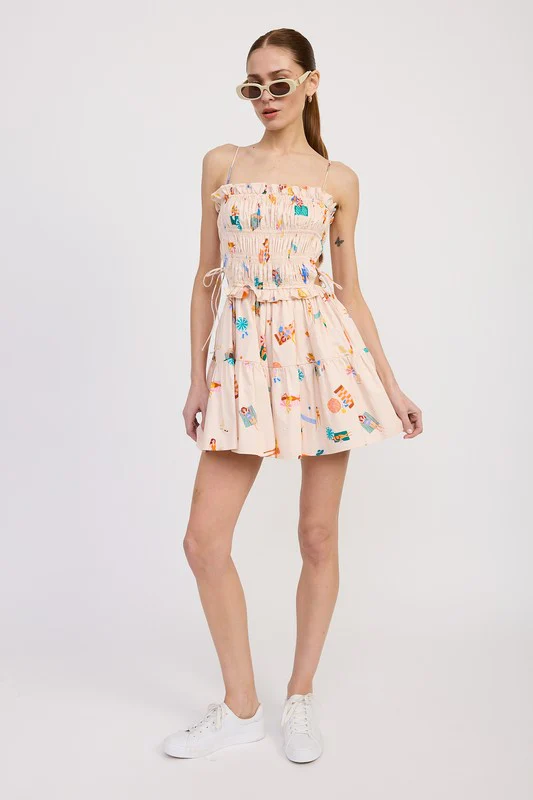 GATHERED POPLIN MIN DRESS - Image 3