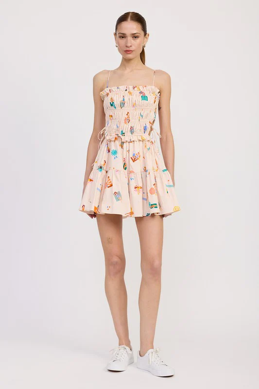 GATHERED POPLIN MIN DRESS - Image 5