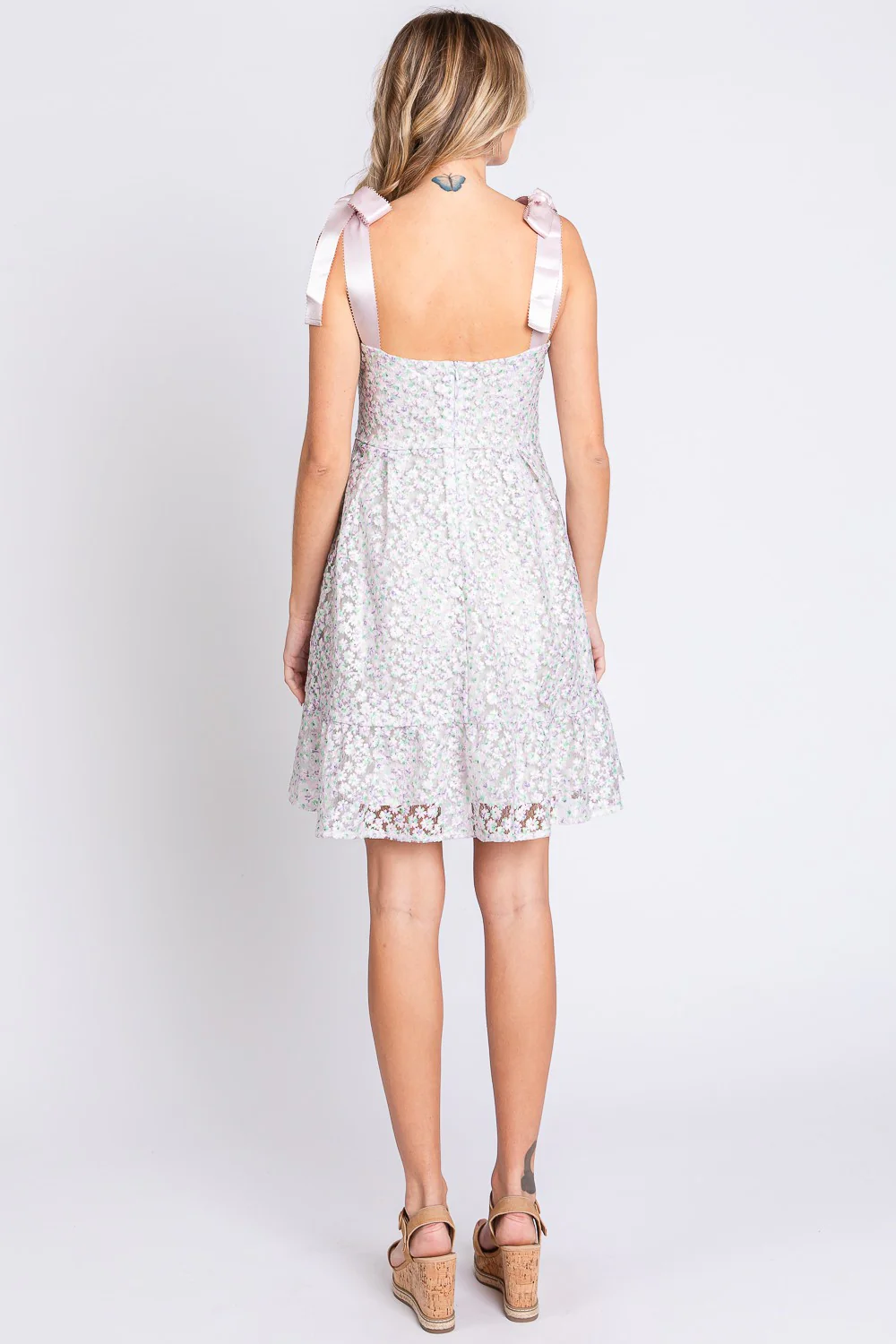 GeeGee Mesh Floral Embroidered Sleeveless Dress - Image 6