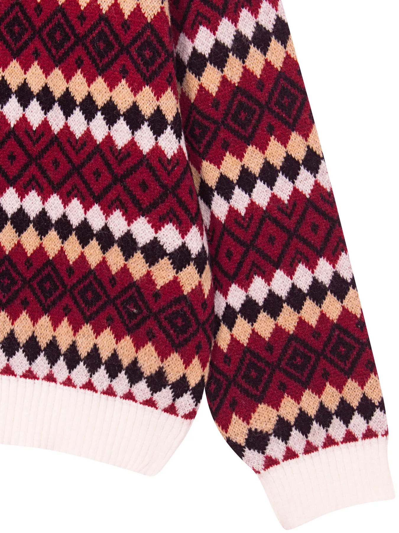 Geometric Pattern Round Neck Sweater - Image 10
