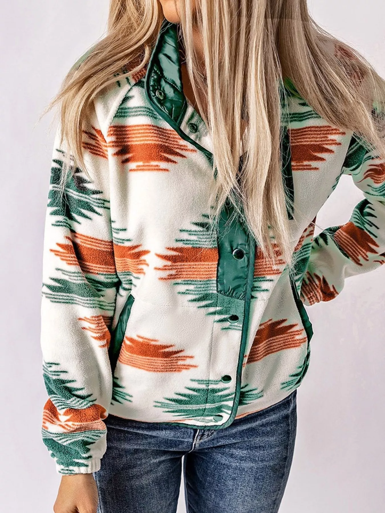 Geometric Snap Down Jacket - Image 11