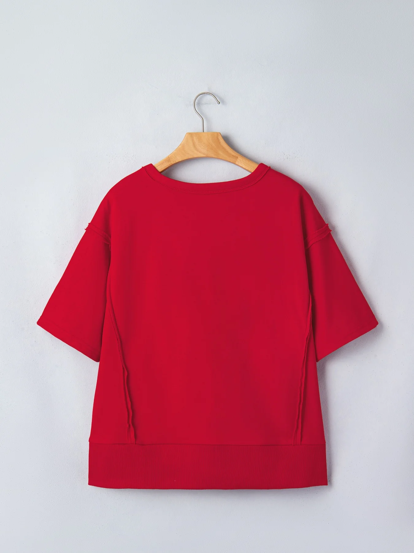 GEORGIE Letter Raw Seam Drop Shoulder Loose Tee - Image 5