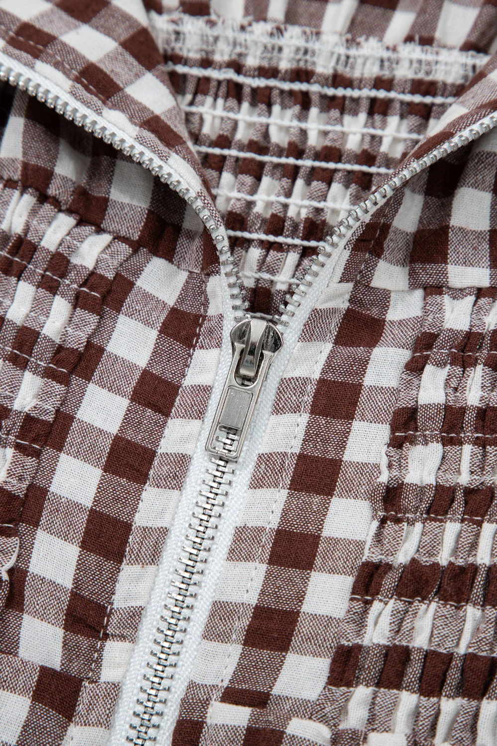 Gingham Zip-Front Midi Dress - Image 12