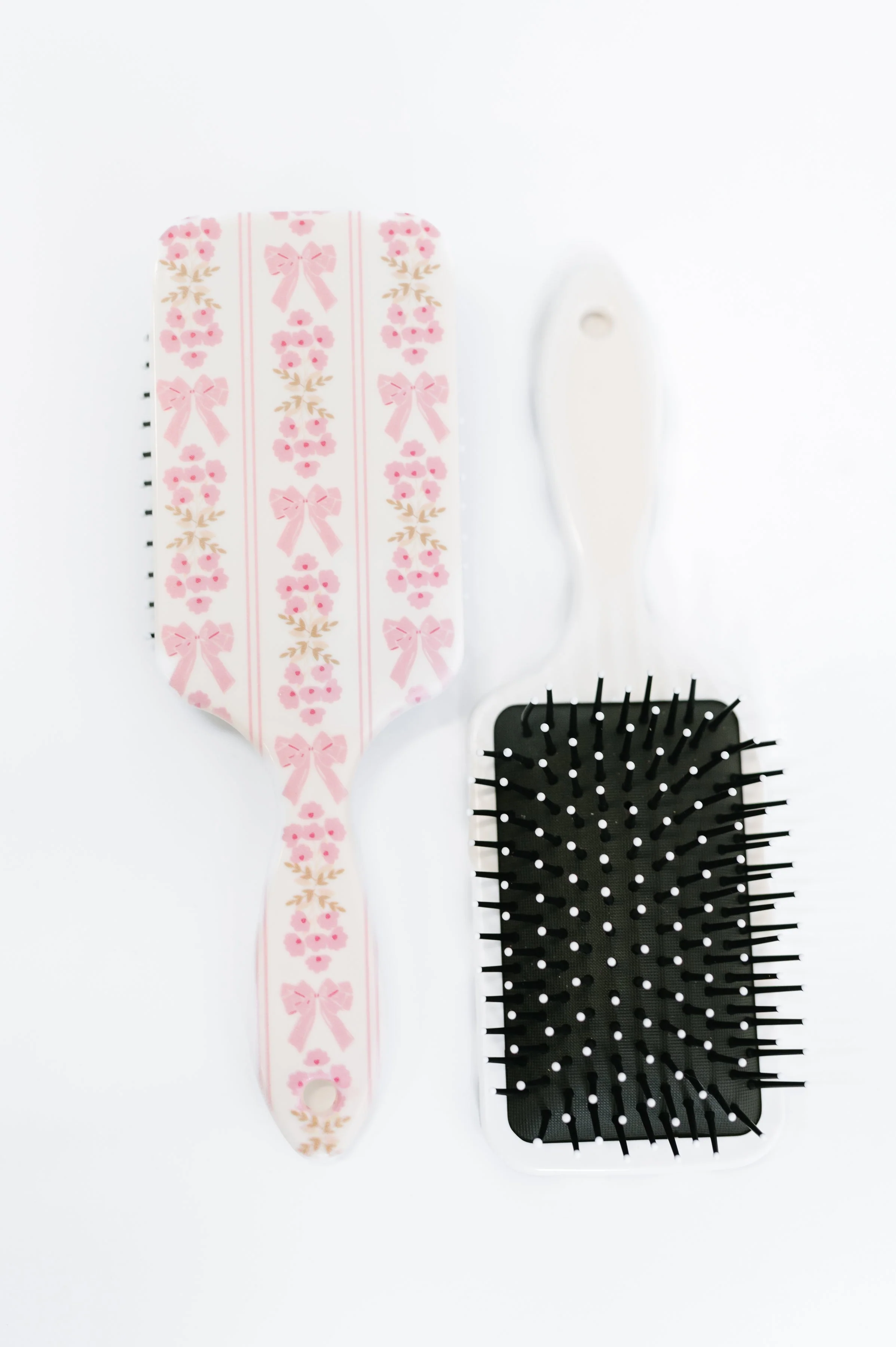Girly Girl Bow and Floral Hair Brush - Image 2