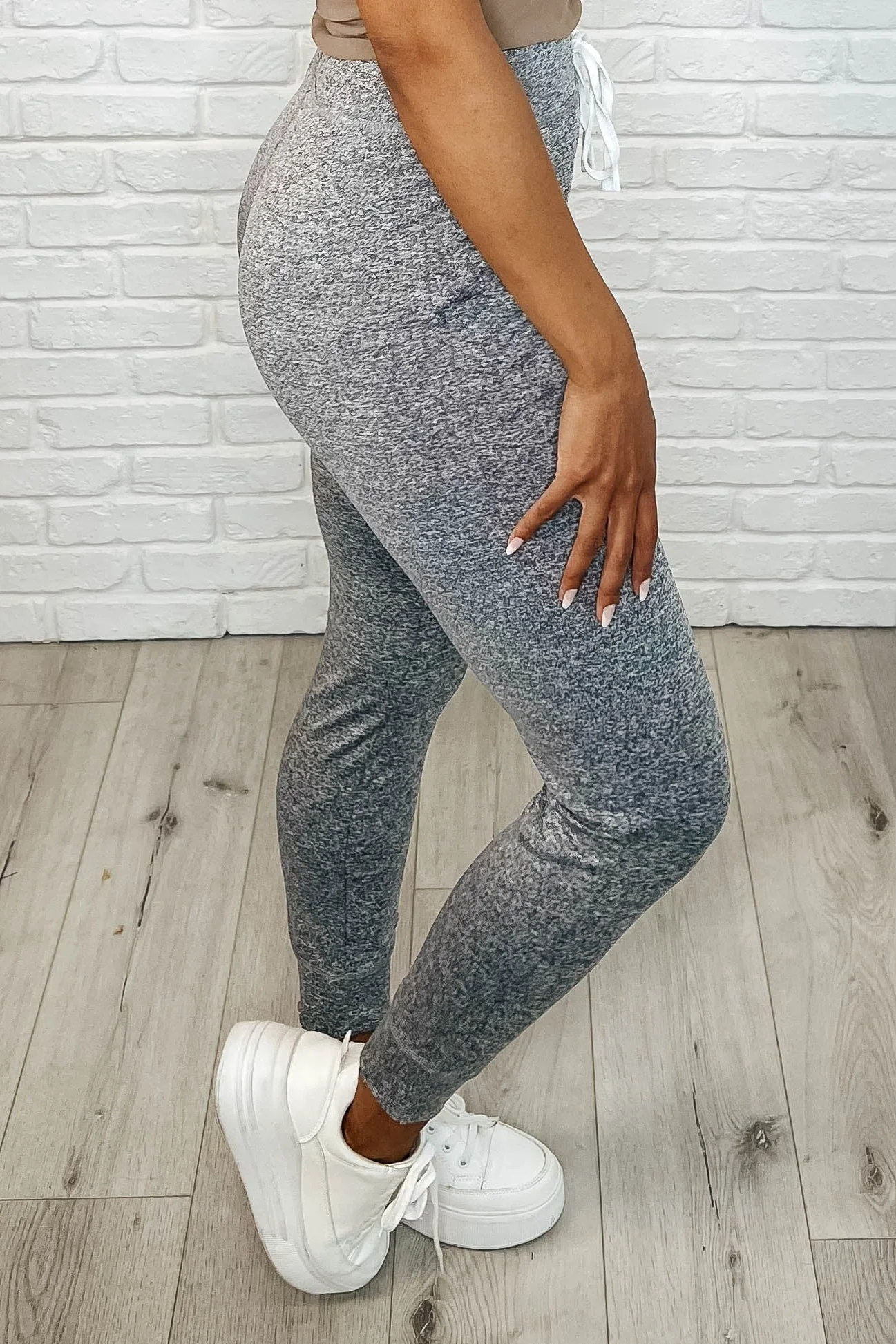 Giving the Run Around Joggers in Gray - Image 3
