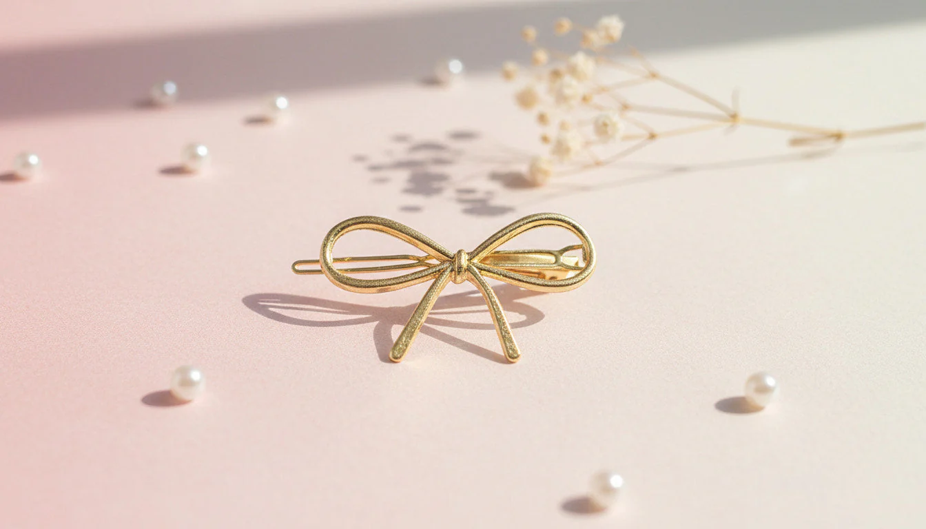 Gold Bow Hair Clip