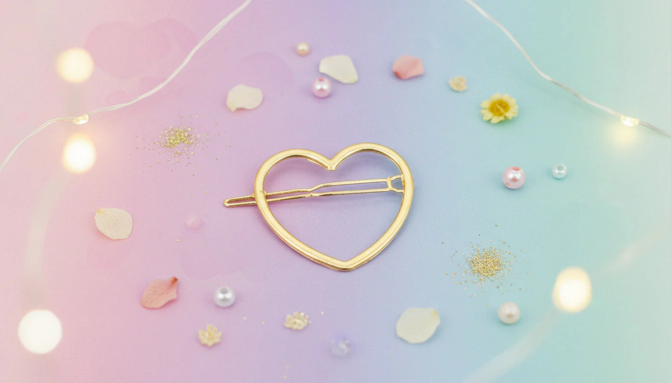 Gold Heart Hair Clip