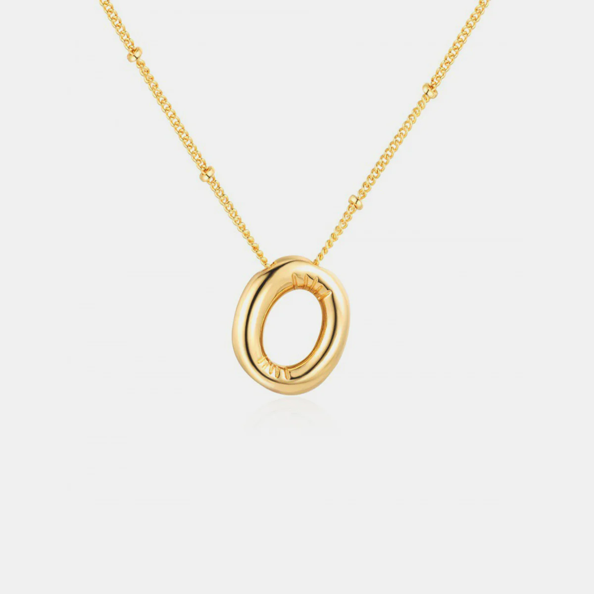 Gold-Plated Letter Pendant Necklace - Image 5