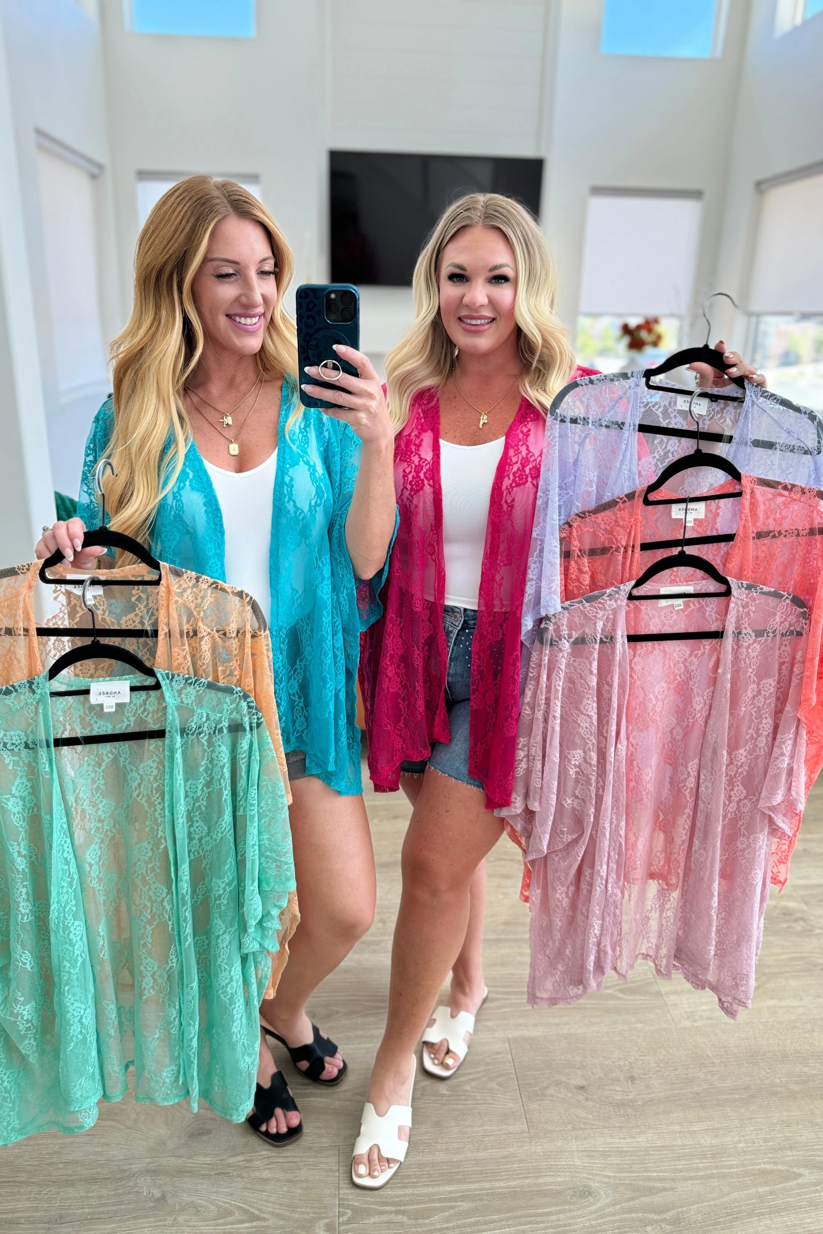 Good Days Ahead Lace Kimono In Coral - Image 3