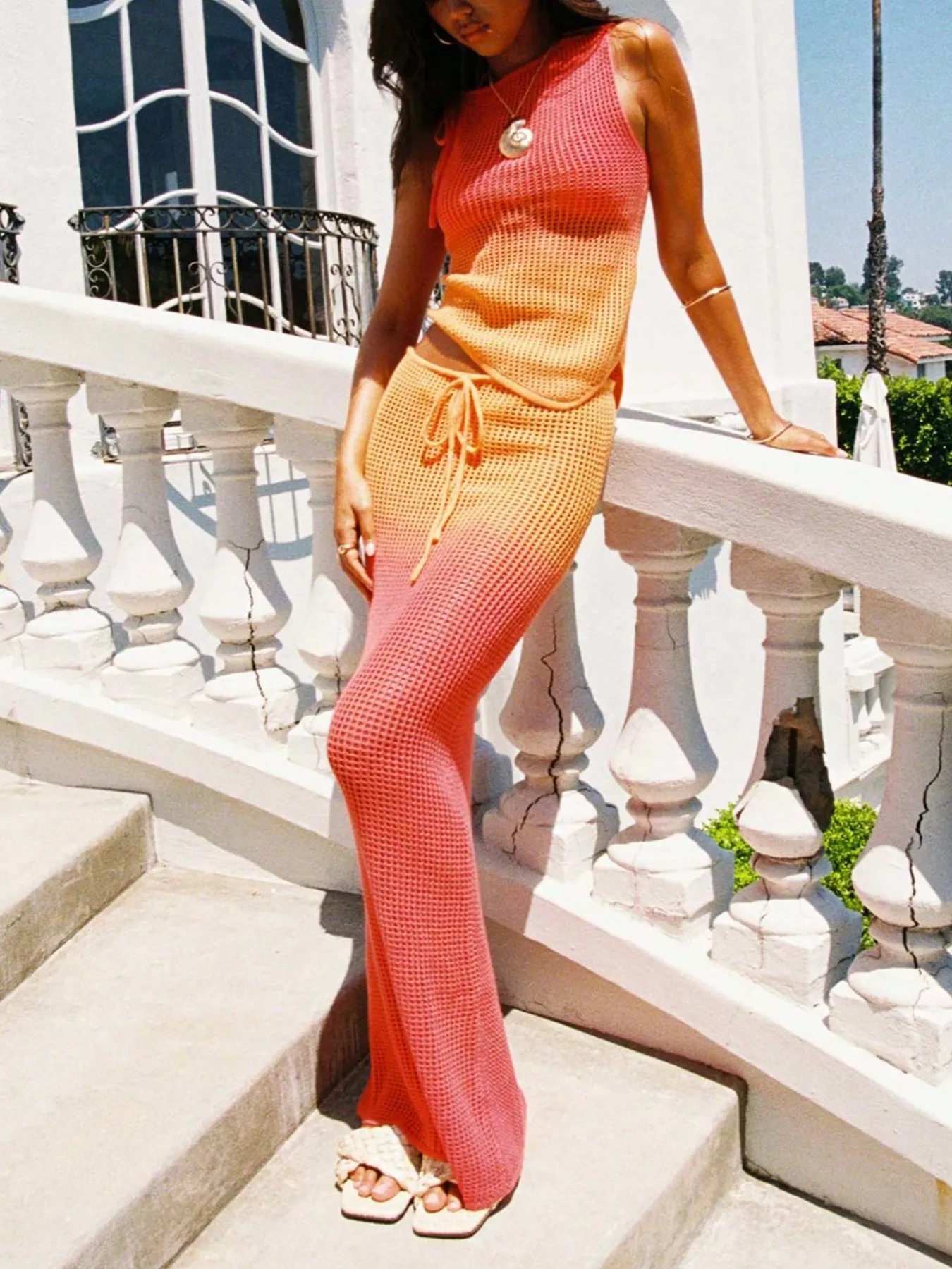 Gradient Crochet Tank and Skirt Set - Image 4