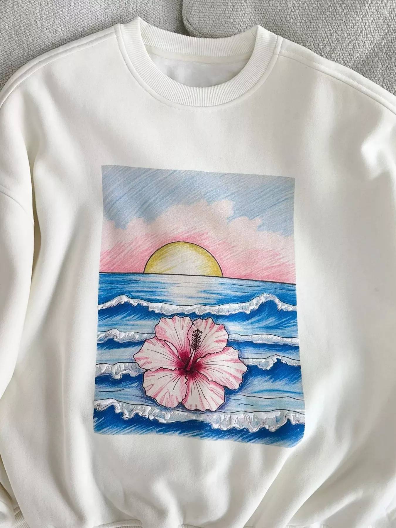 Graphic Round Neck Drop Shoulder Sweatshirt - Image 5