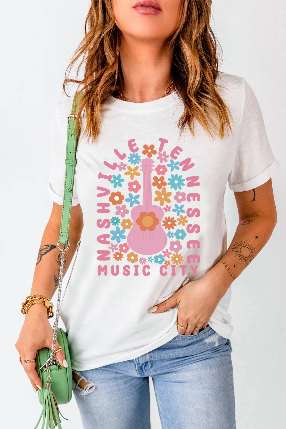 Graphic Round Neck Short Sleeve T-Shirt - Image 2