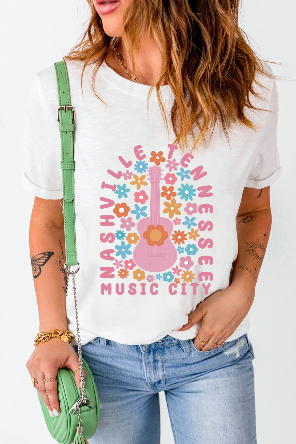 Graphic Round Neck Short Sleeve T-Shirt - Image 4