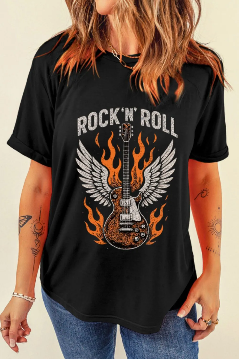 Graphic Round Neck Short Sleeve T-Shirt - Image 5