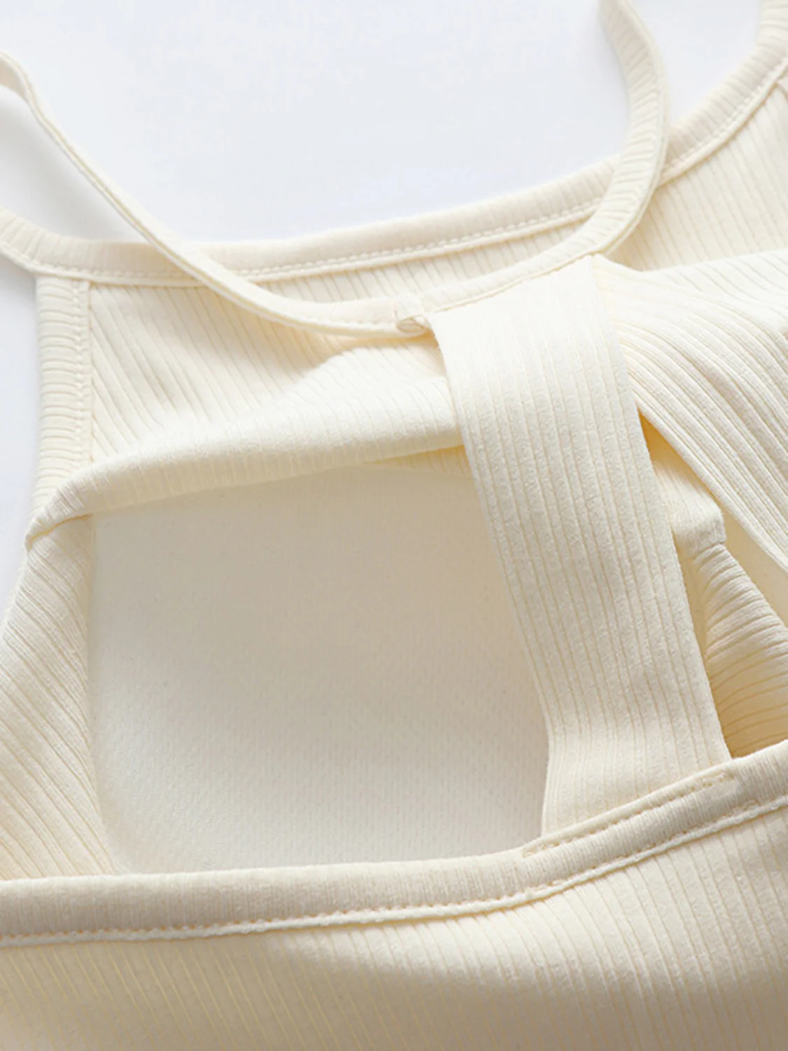 Grecian Neck Cropped Tank with Chest Pads - Image 13