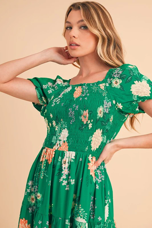 Green Tiered light weight midi dress - Image 8