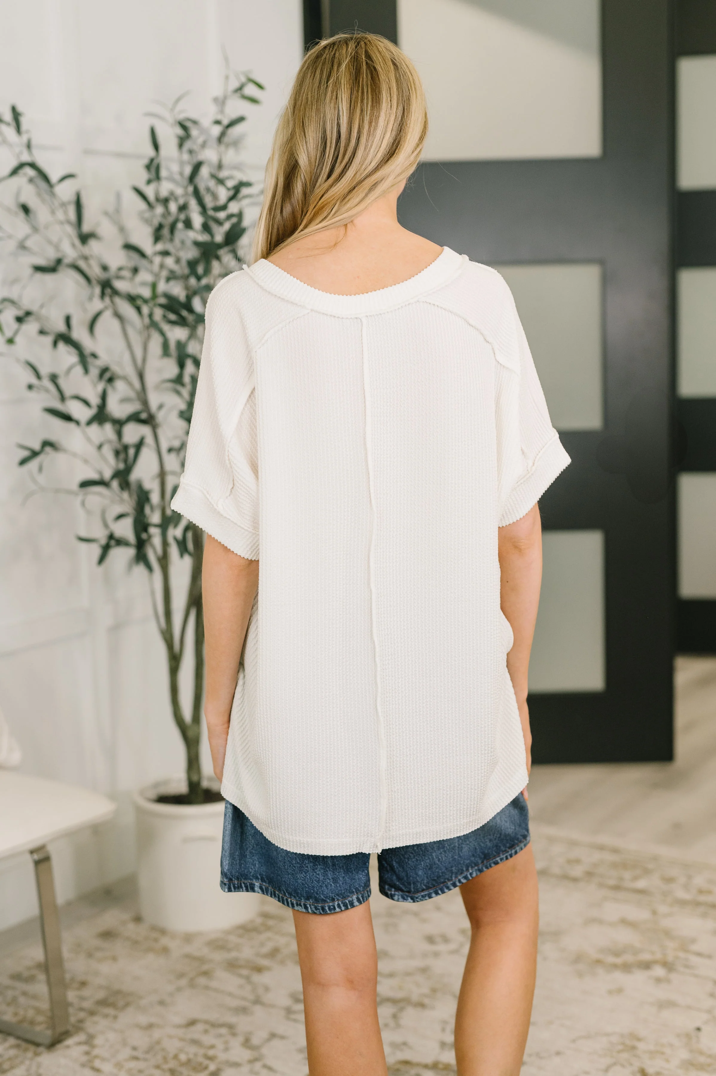 Growing Restless V-Neck Tee in White - Image 5