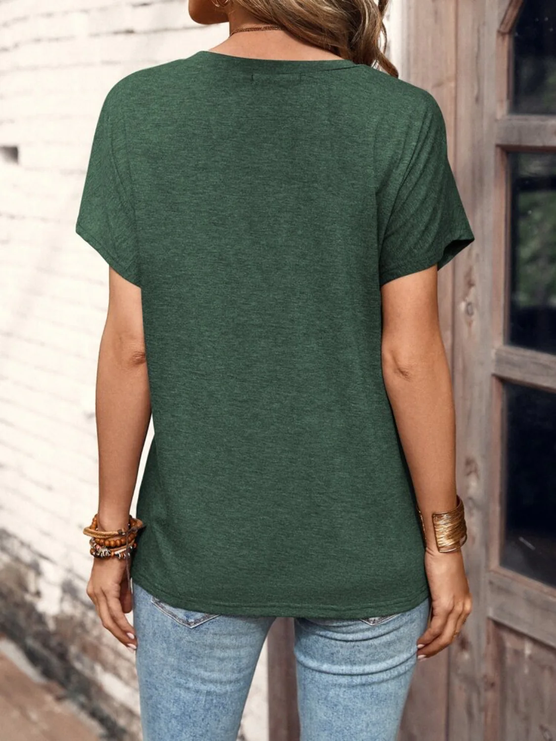 Half Button Short Sleeve Top - Image 11