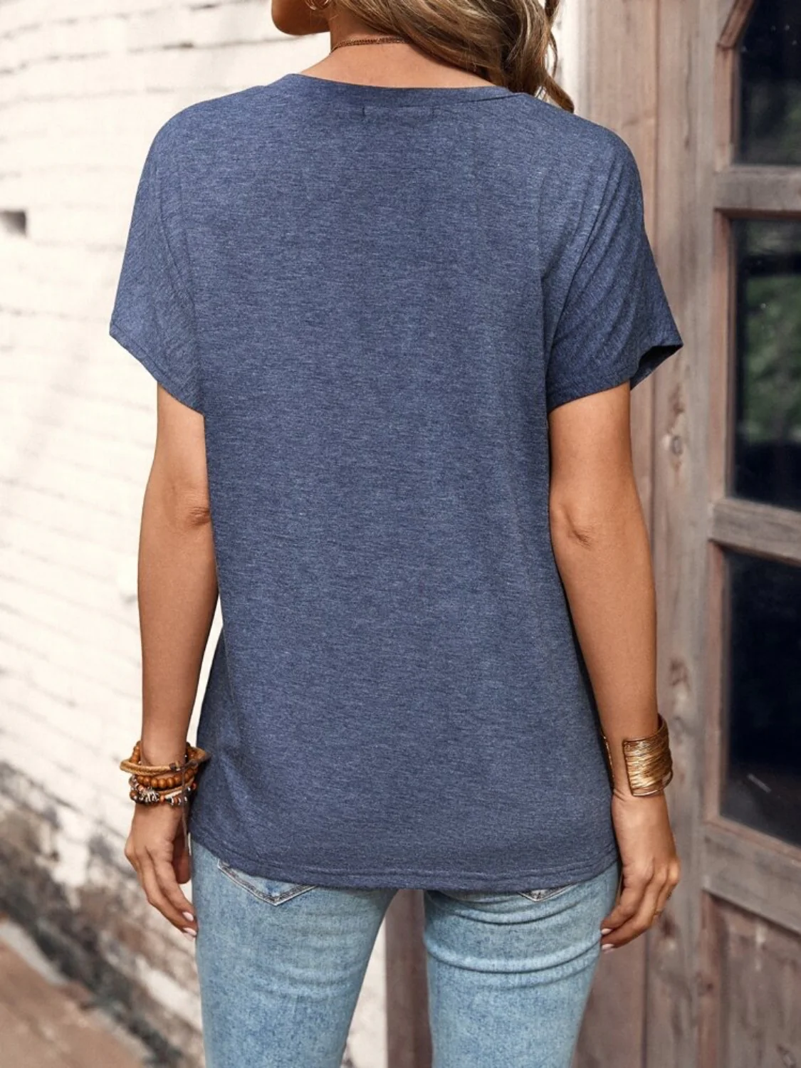 Half Button Short Sleeve Top - Image 16