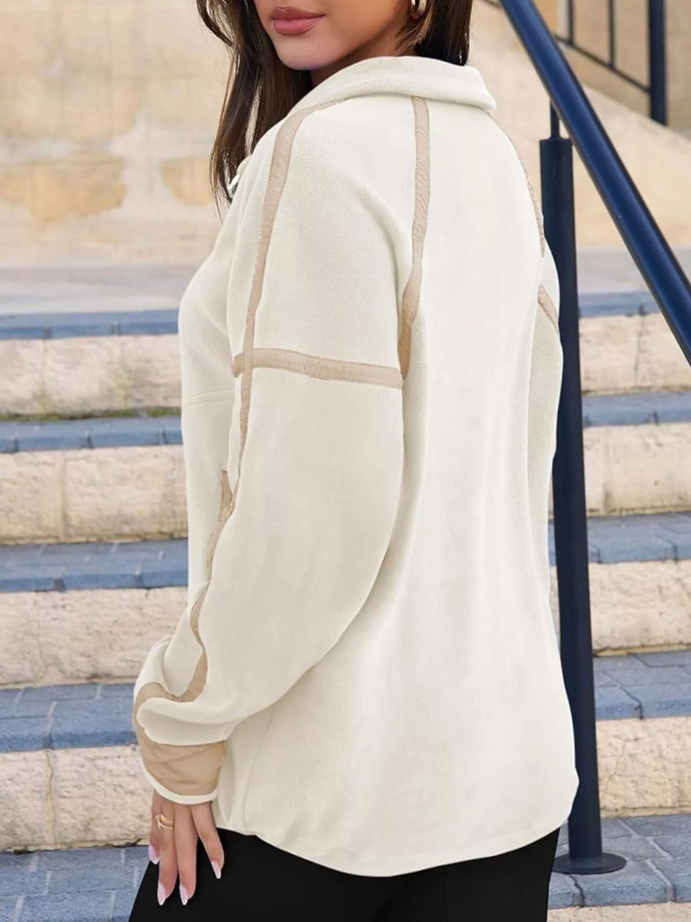 Half Zip Dropped Shoulder Sweatshirt - Image 18