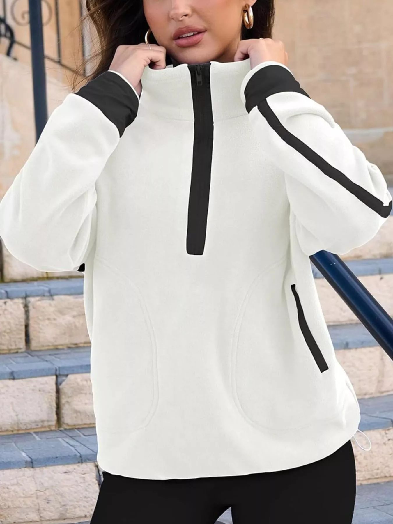 Half Zip Dropped Shoulder Sweatshirt - Image 24