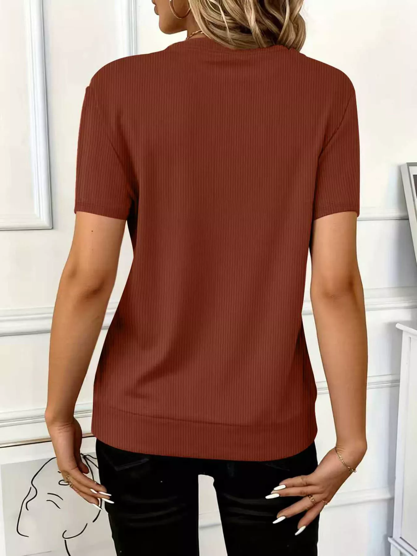 Half Zip Short Sleeve Top - Image 17