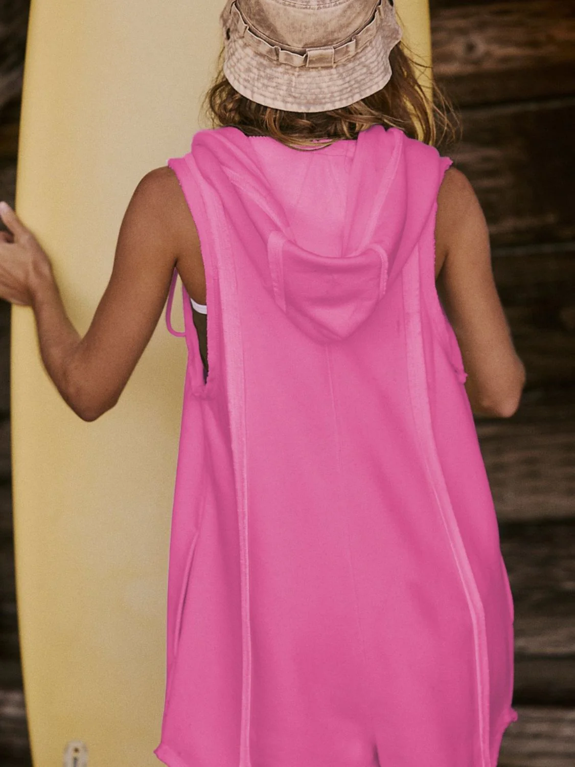 Half Zipped Hooded Sleeveless Romper - Image 9