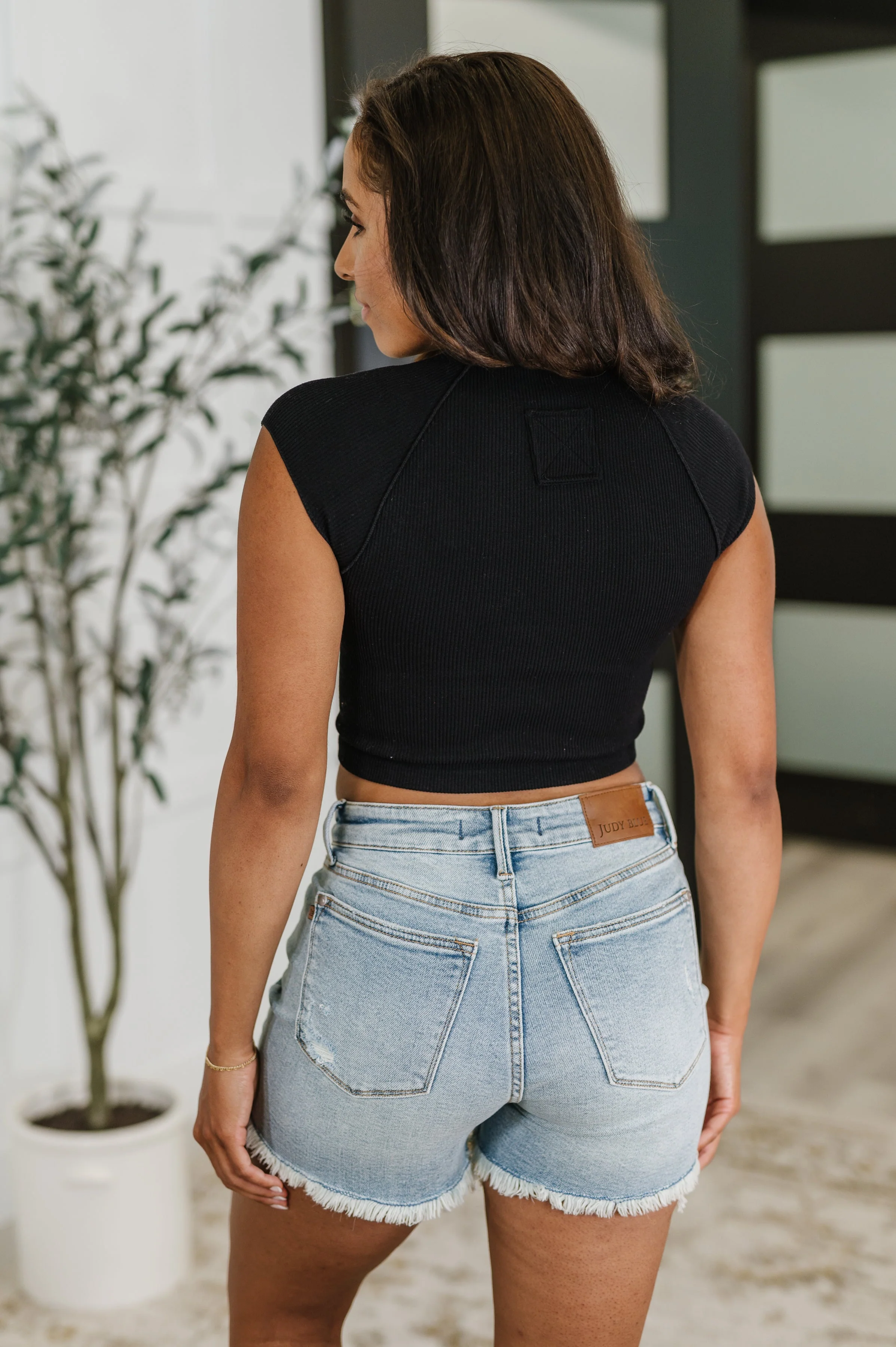 Halfway to Heaven Cropped Top in Black - Image 5