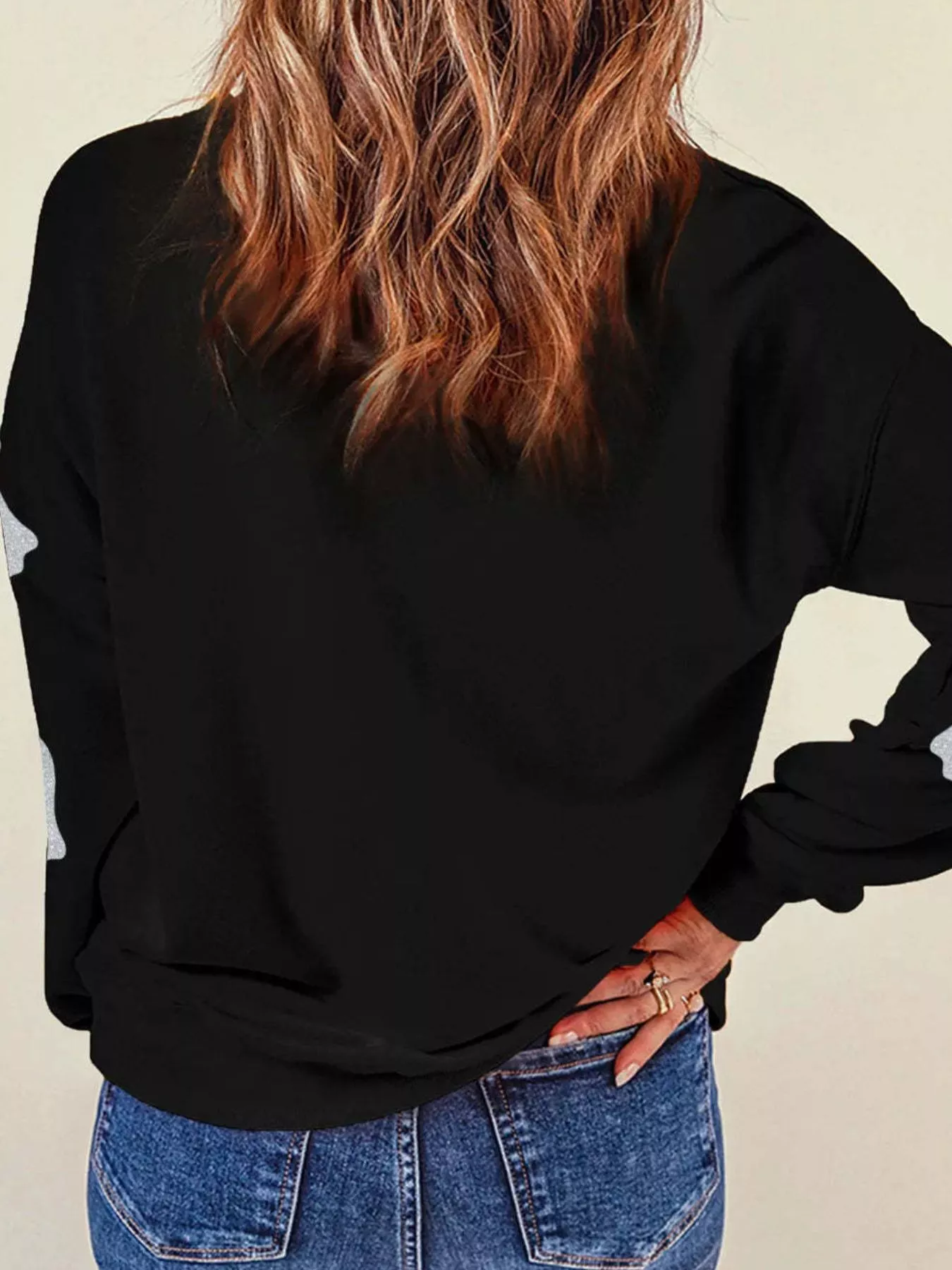 Halloween Sequin Round Neck Sweatshirt - Image 17
