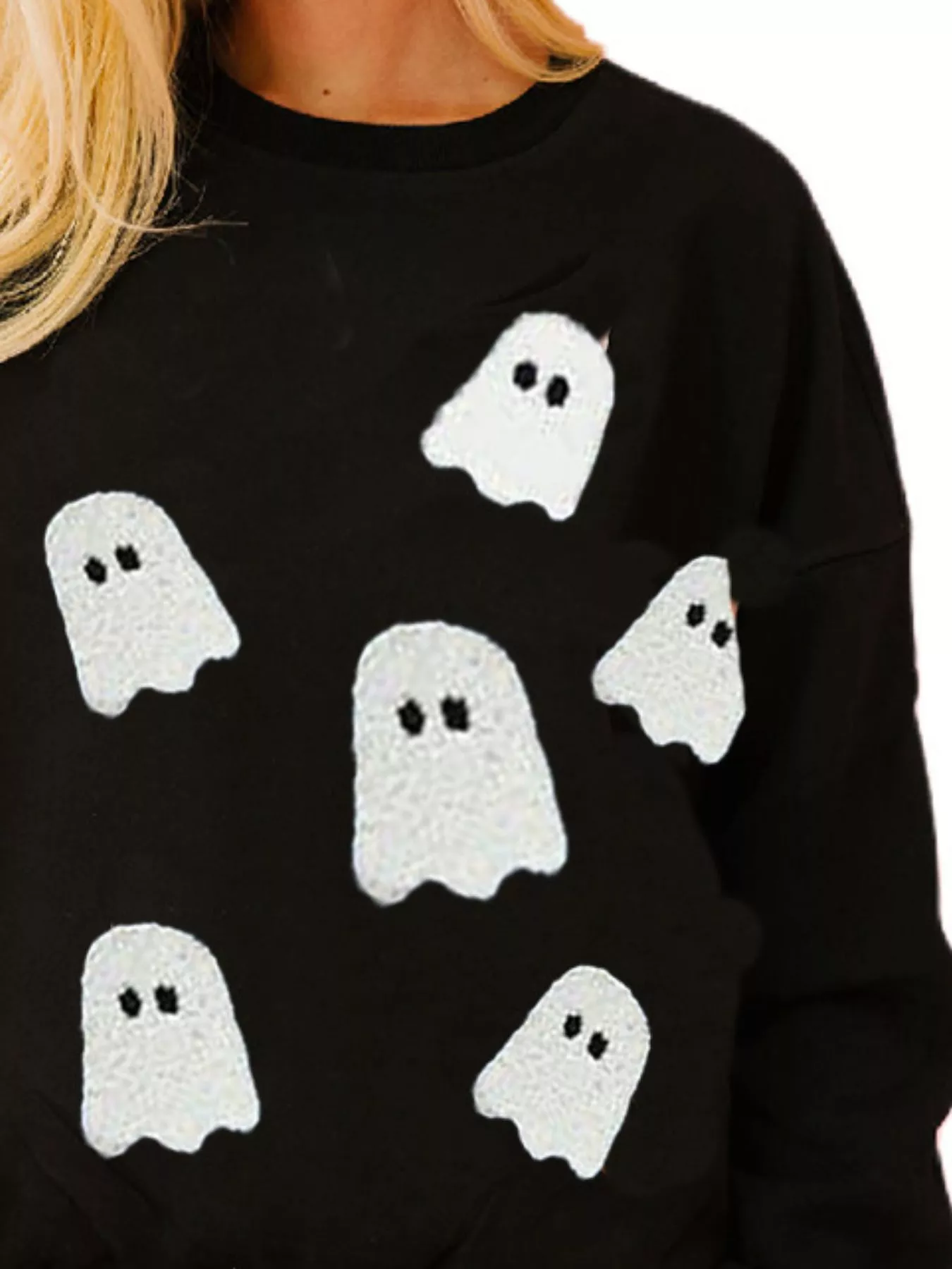 Halloween Sequin Round Neck Sweatshirt - Image 18