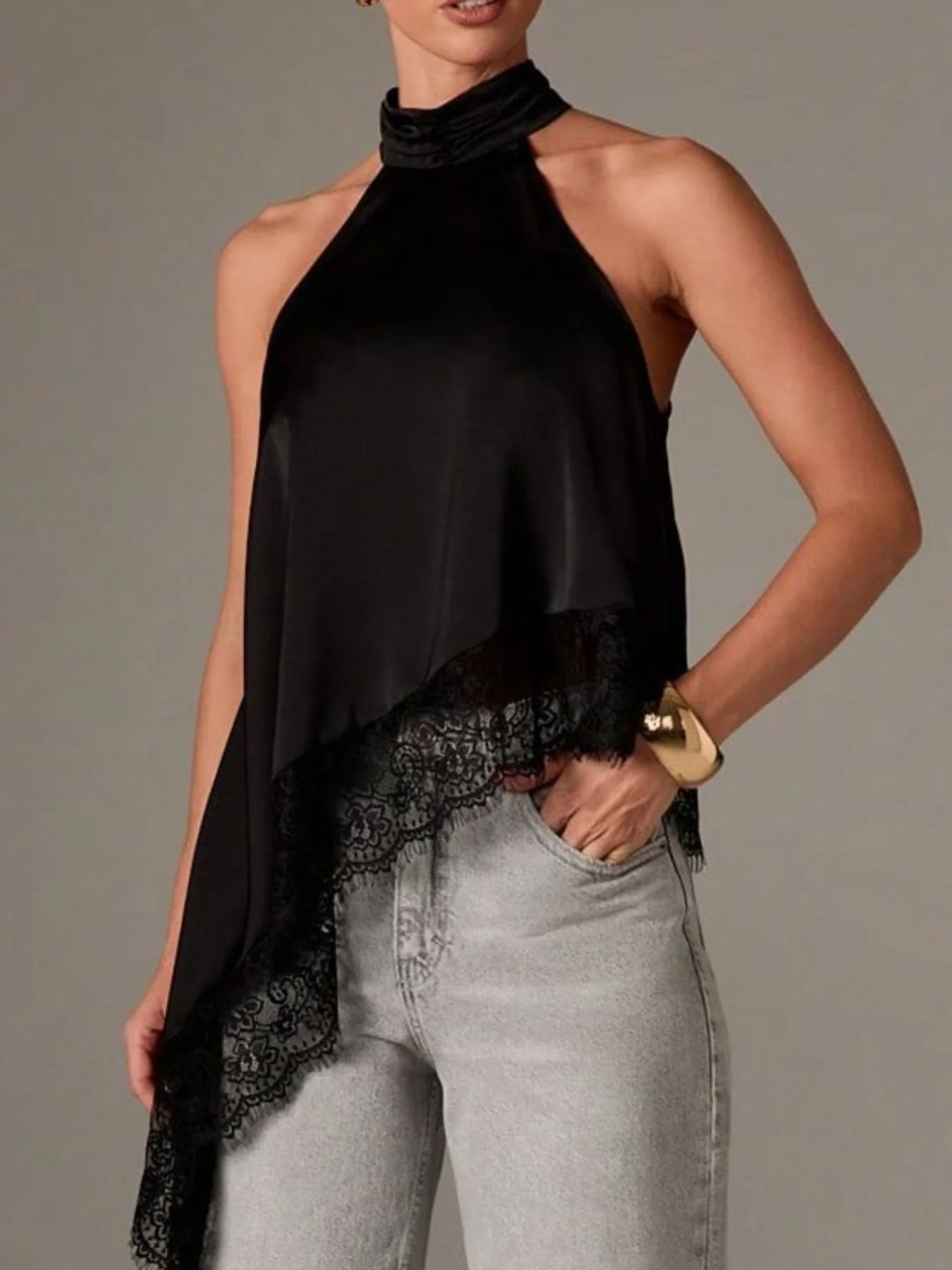 Halter Neck Lace Trim Cami - Image 10