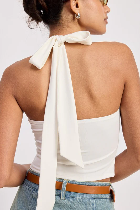 HALTER TIE BACK KNIT TOP WITH FRONT CUTOUT - Image 20