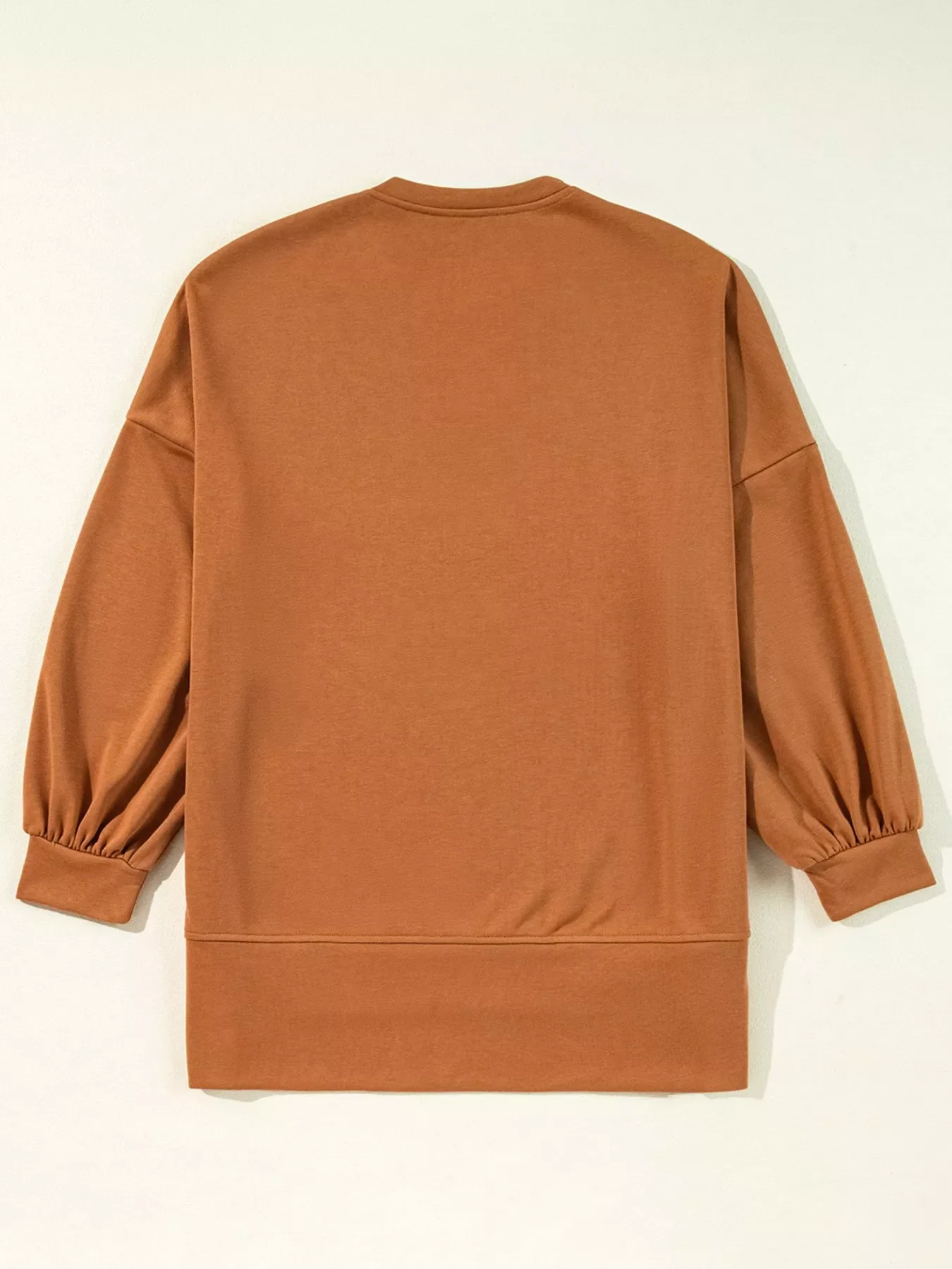 Happy Halloween Graphic Notched Long Sleeve Loose Top - Image 10