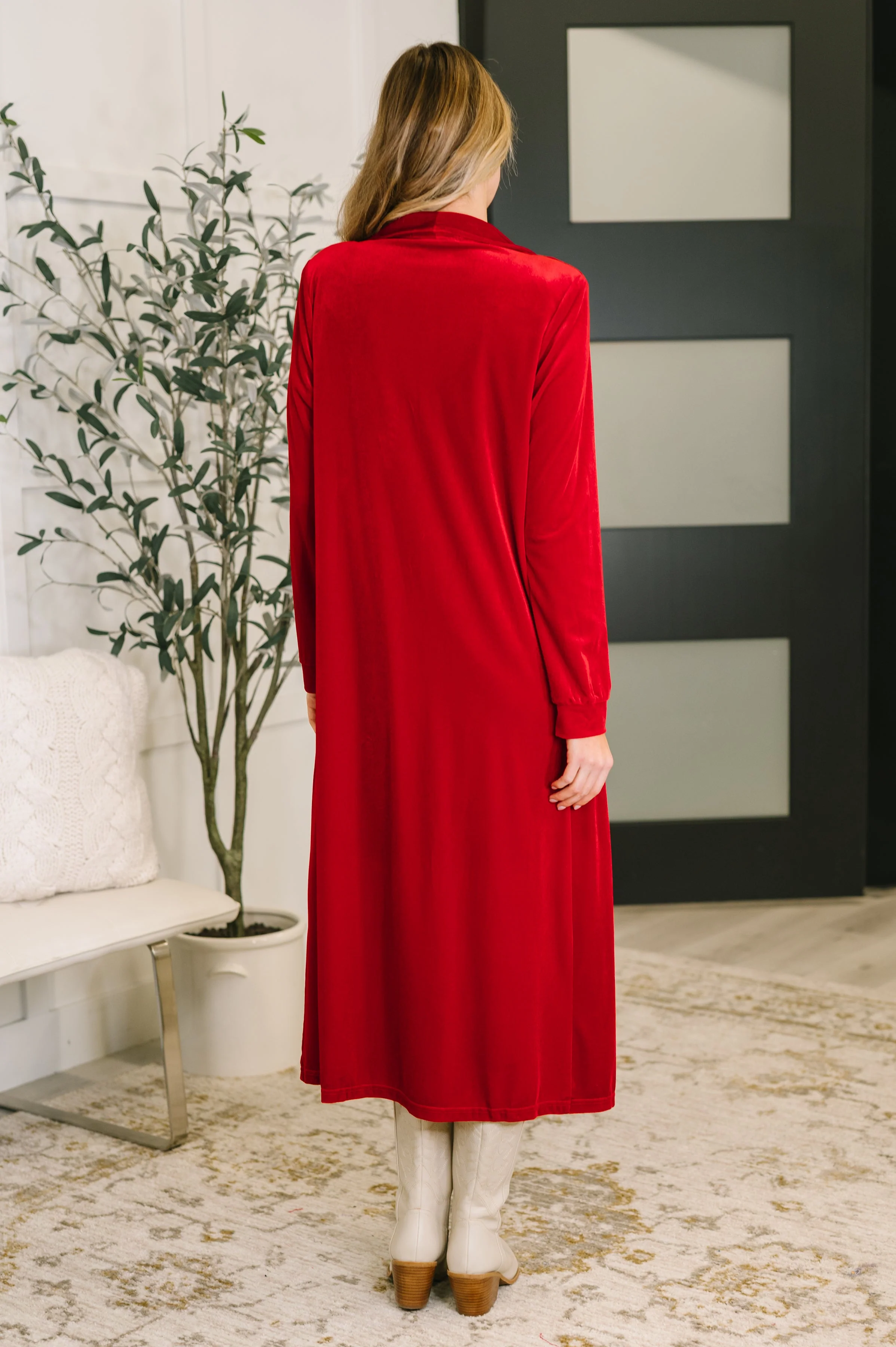 Happy Hours Long Velvet Cardigan - Image 5