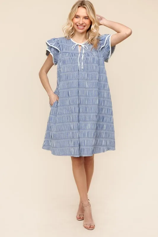 Haptics Double Ruffle Sleeve Dress with Side Pockets - Image 4