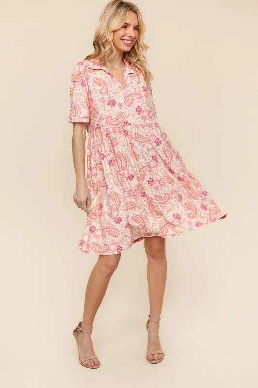 Haptics  Fit and Flare Paisley Print Knit Dress - Image 7