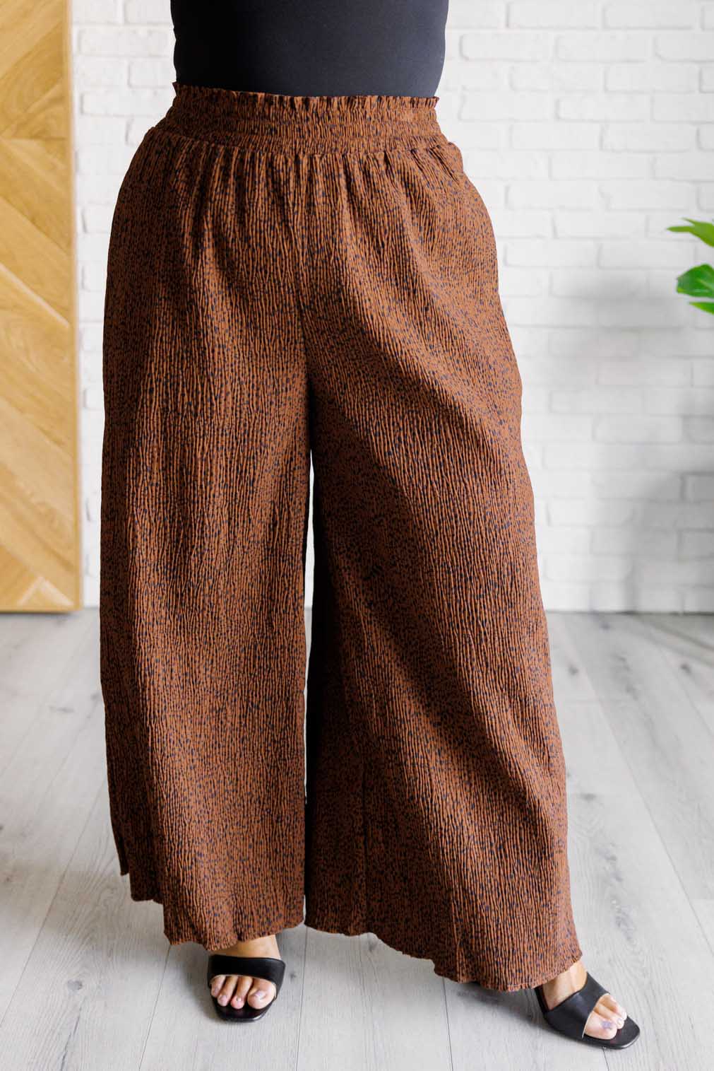 Harmony High Rise Wide Leg Pants in Brown - Image 4