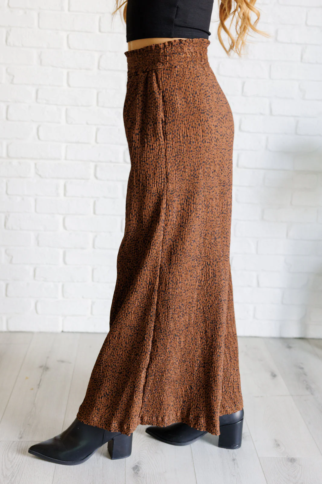 Harmony High Rise Wide Leg Pants in Brown - Image 5