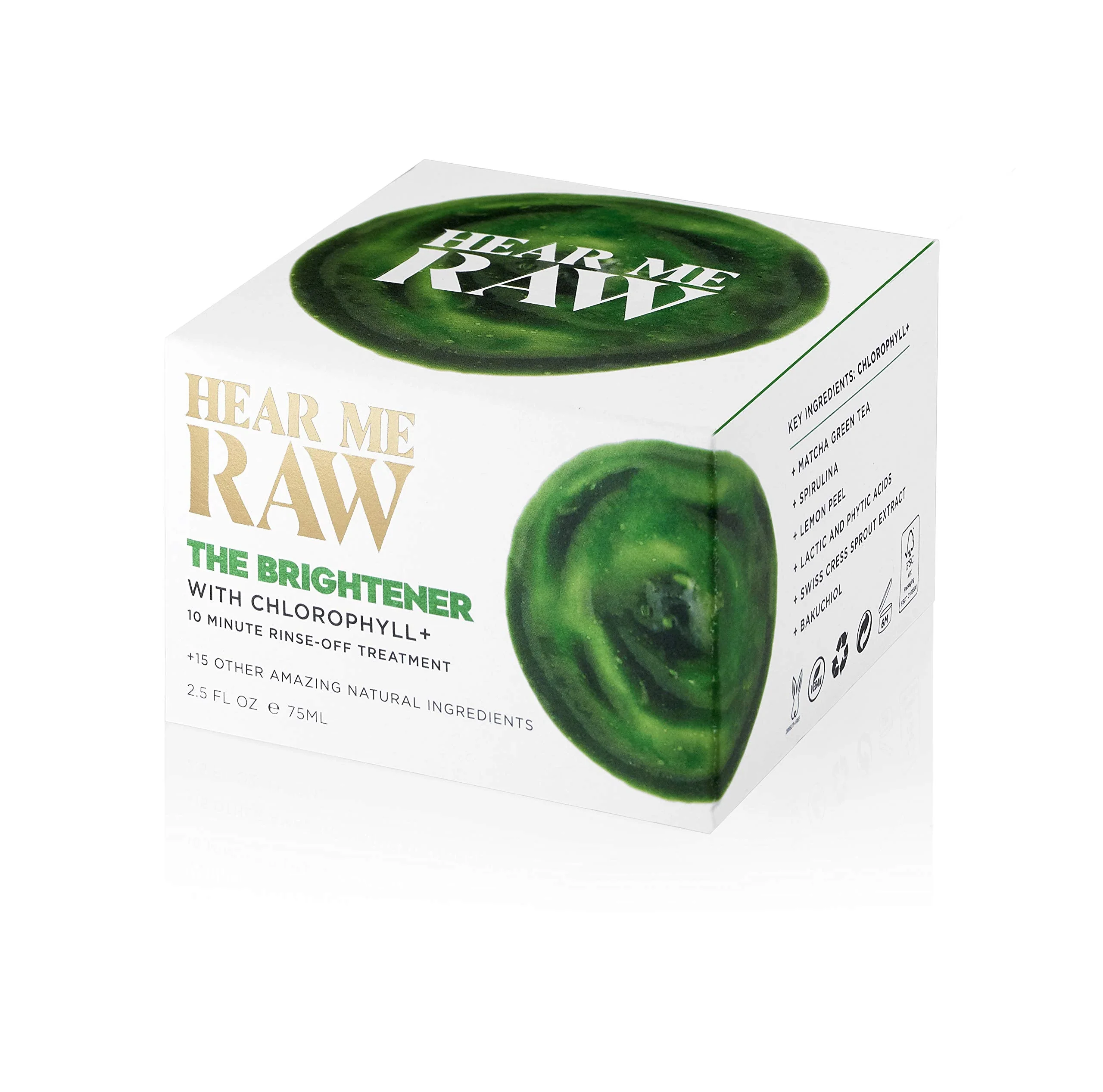 HEAR ME RAW The Brightener with CHLOROPHYLL+ | 10 Minute Plant-Based Rinse-Off Facial Mask for Firmer, Brighter, and Younger-looking Skin | Reduces Fine Lines and Wrinkles | - Image 12