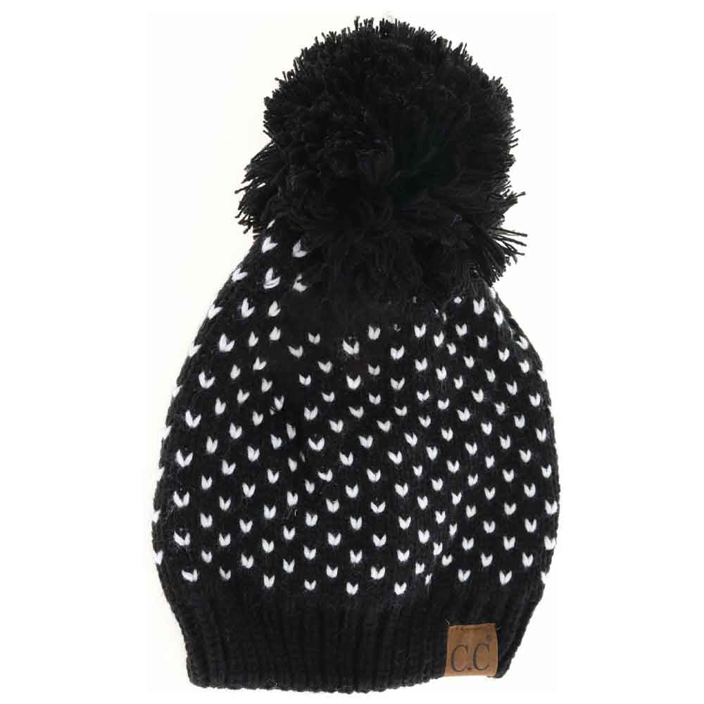 Heart Knit Pom C.C Beanie - Image 5